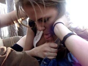 18yo Cam Girl Gives A Blowjob And Eats Cum In The Forest