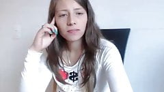 Horny girl masturbates with the mom in the room